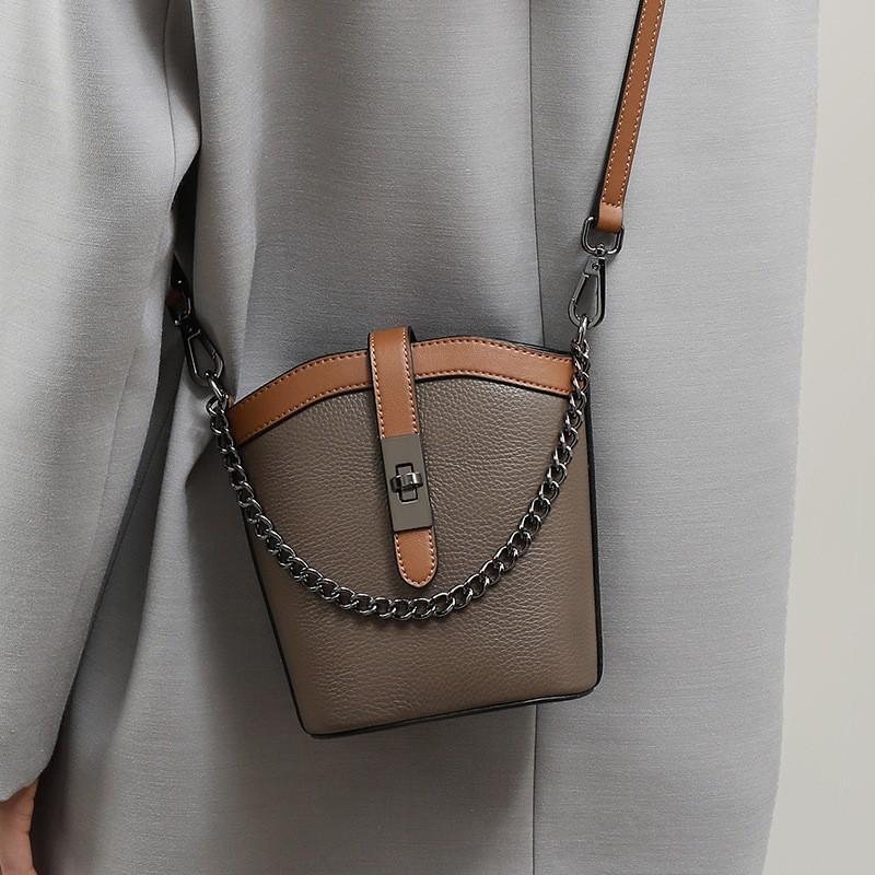 Damen Umhängetasche Bucket Bag Vorhaut Damen Frühling und Sommer Leichter Luxus Senior Sense Schultertasche von Joom DACH