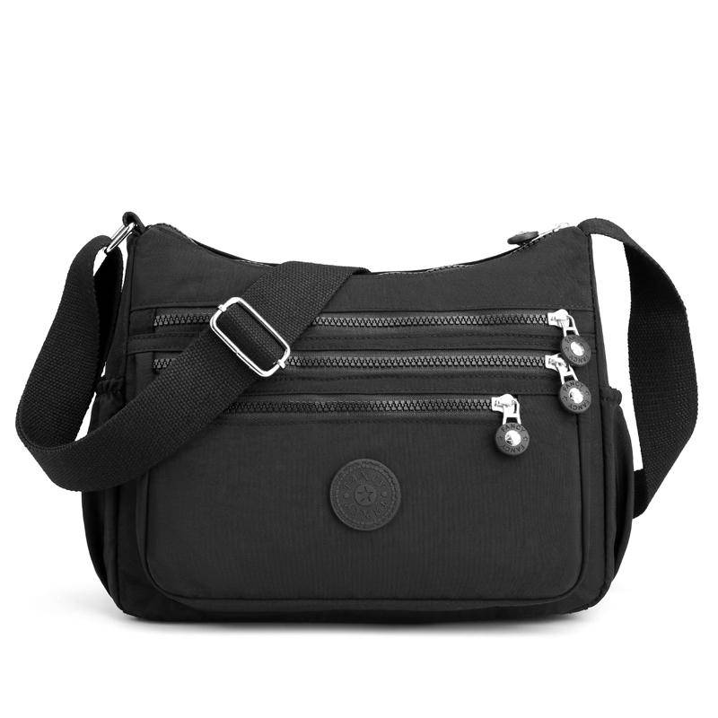 Damen Umhängetasche Handtasche Nylon Wasserdicht Crossbody Bag Damen Messenger Bag schwarz von Joom DACH
