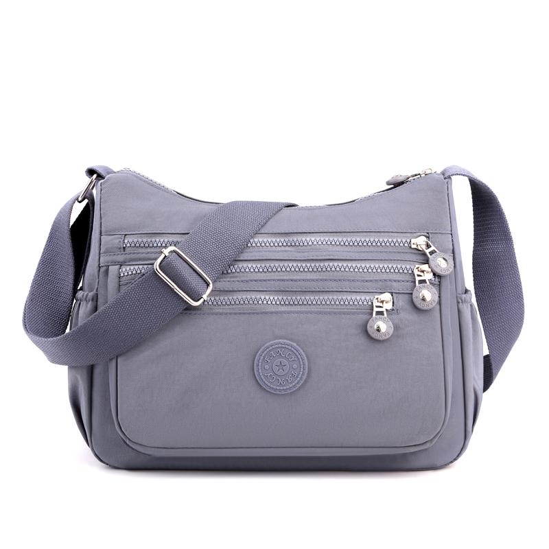 Damen Umhängetasche Handtasche Nylon Wasserdicht Crossbody Bag Damen Messenger Bag grau von Joom DACH