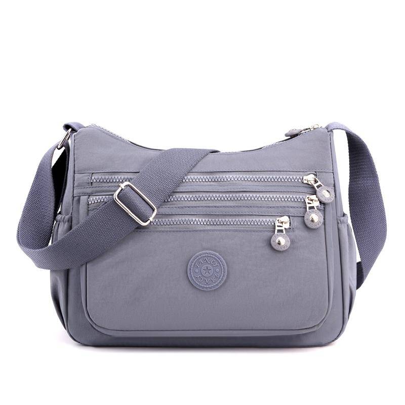 Damen Umhängetasche Handtasche Nylon Wasserdicht Crossbody Bag Damen Messenger Bag grau von Joom DACH