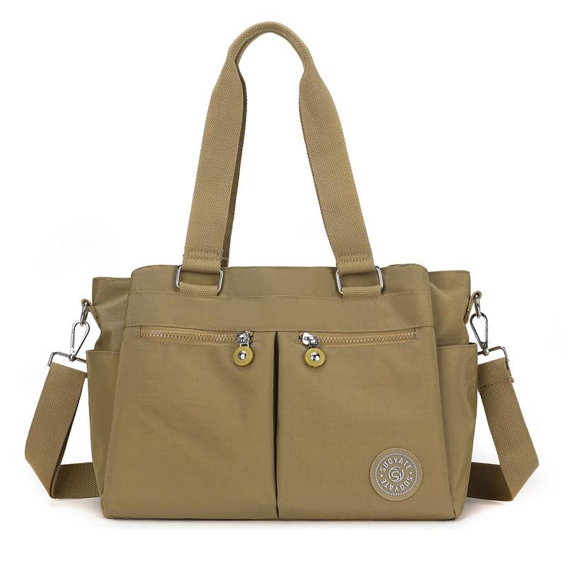 Damen Umhängetasche Nylon Tasche Mehrere Fächer Große Kapazität Mutter Handtasche khaki von Joom DACH