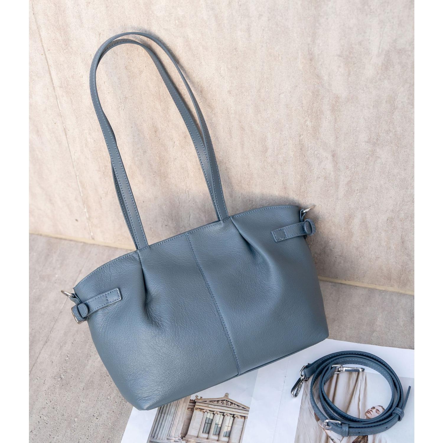 Damen Umhängetasche aus Rindsleder, Messenger-Tasche mit großem Fassungsvermögen, Damen-Mommy-Tasche, Modisches und einfaches Shopping. pfau blau von Joom DACH