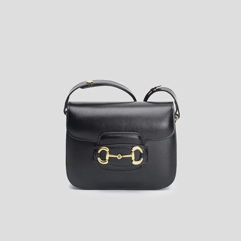 Damen-Umhängetasche aus echtem Leder – Nischendesign, hochwertige, schlichte Schultertasche Large: 22cm*17cm*6.5cm von Joom DACH