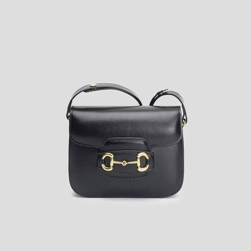 Damen-Umhängetasche aus echtem Leder – Nischendesign, hochwertige, schlichte Schultertasche Large: 22cm*17cm*6.5cm von Joom DACH
