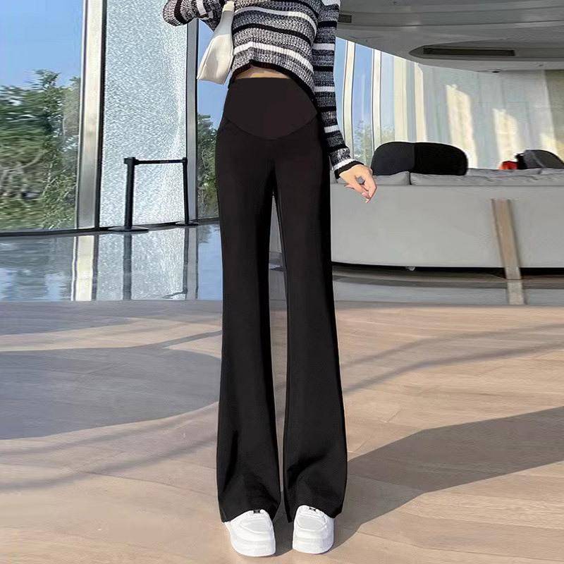 Damen Umstandshose mit Mikro-Schlag im Frühling und Herbst, Freizeithose, Gerade Schlaghose, Yogahose, Sport-Shark-Hose, Im Winter verdickt M von Joom DACH