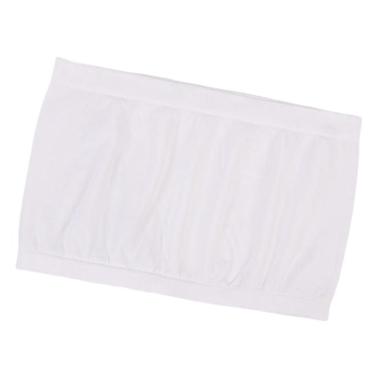 Damen Unsichtbarer BH, trägerlos, gepolstert, kabellos, rutschfest, weich, Anti-Belichtung, einfarbig, elastisch, Bandeau weiß von Joom DACH