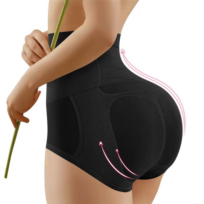 Damen-Unterwäsche, atmungsaktiv, hohe Taille, körperformende Höschen, weibliche Fitness-Workout-Hose, hohe elastische Kontrolle, kurze Unterwäsche zur Bauchkontrolle L schwarz von Joom DACH