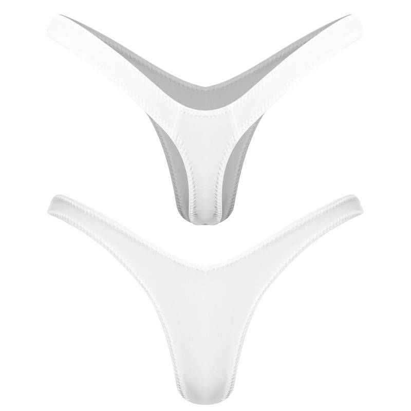 Damen V-Form G-String Tanga T-Rücken Design Mini Bikini Slips Privatpool Badeanzug Unterwäsche Freche Bedeckung M weiß von Joom DACH