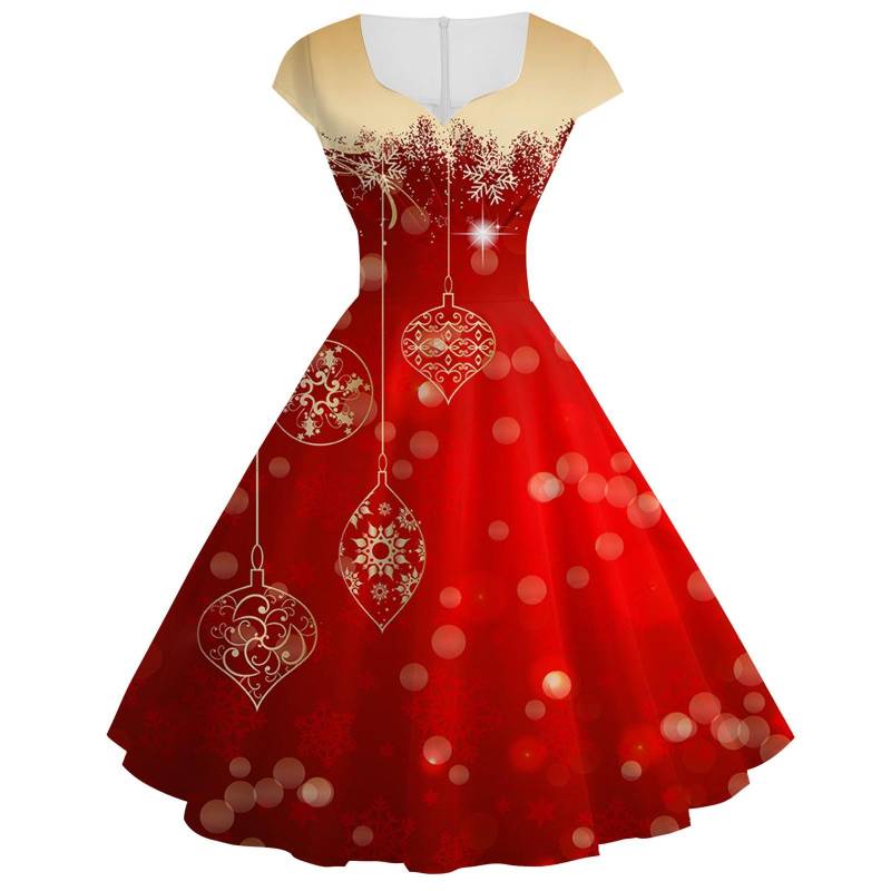 Damen Vintage ärmelloses Weihnachten 1950er Jahre Hausfrau Abend Party Ballkleid M gold von Joom DACH