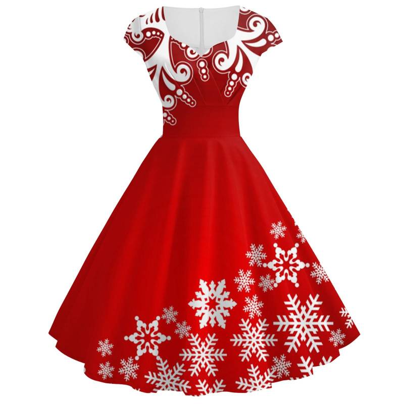 Damen Vintage ärmelloses Weihnachten 1950er Jahre Hausfrau Abend Party Ballkleid XL weiß von Joom DACH