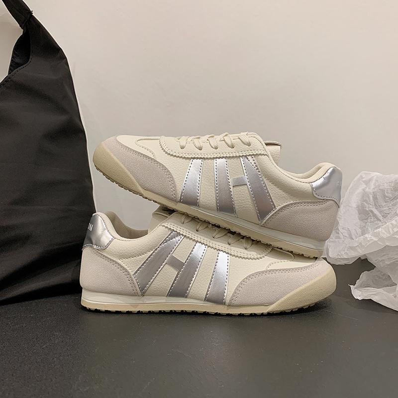 Damen Vulkanisierte Schuhe Design Koreanisch Runde Zehenpartie Schnürschuhe Echt Sportlich Lässig Damen Sneaker Schuhe für Urlaub Arbeit 35 von Joom DACH