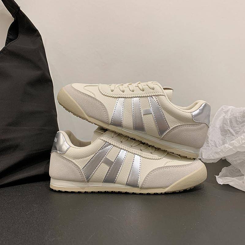 Damen Vulkanisierte Schuhe Design Koreanisch Runde Zehenpartie Schnürschuhe Echt Sportlich Lässig Damen Sneaker Schuhe für Urlaub Arbeit 35 von Joom DACH