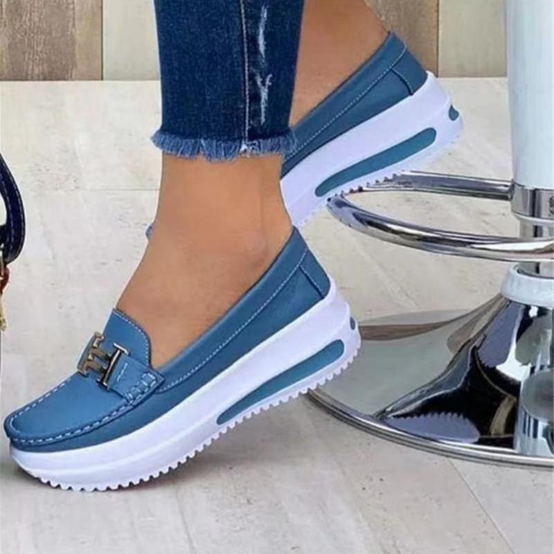 Damen Vulkanisierte Schuhe Runde Zehen Sneakers Outdoor Damen Freizeitschuhe Plateau Walking Damenschuhe Flache Slipper Neu 38 hellblaue von Joom DACH
