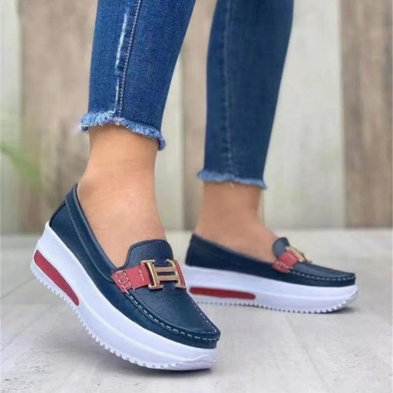 Damen Vulkanisierte Schuhe Runde Zehen Sneakers Outdoor Damen Freizeitschuhe Plateau Walking Damenschuhe Flache Slipper Neu 40 von Joom DACH