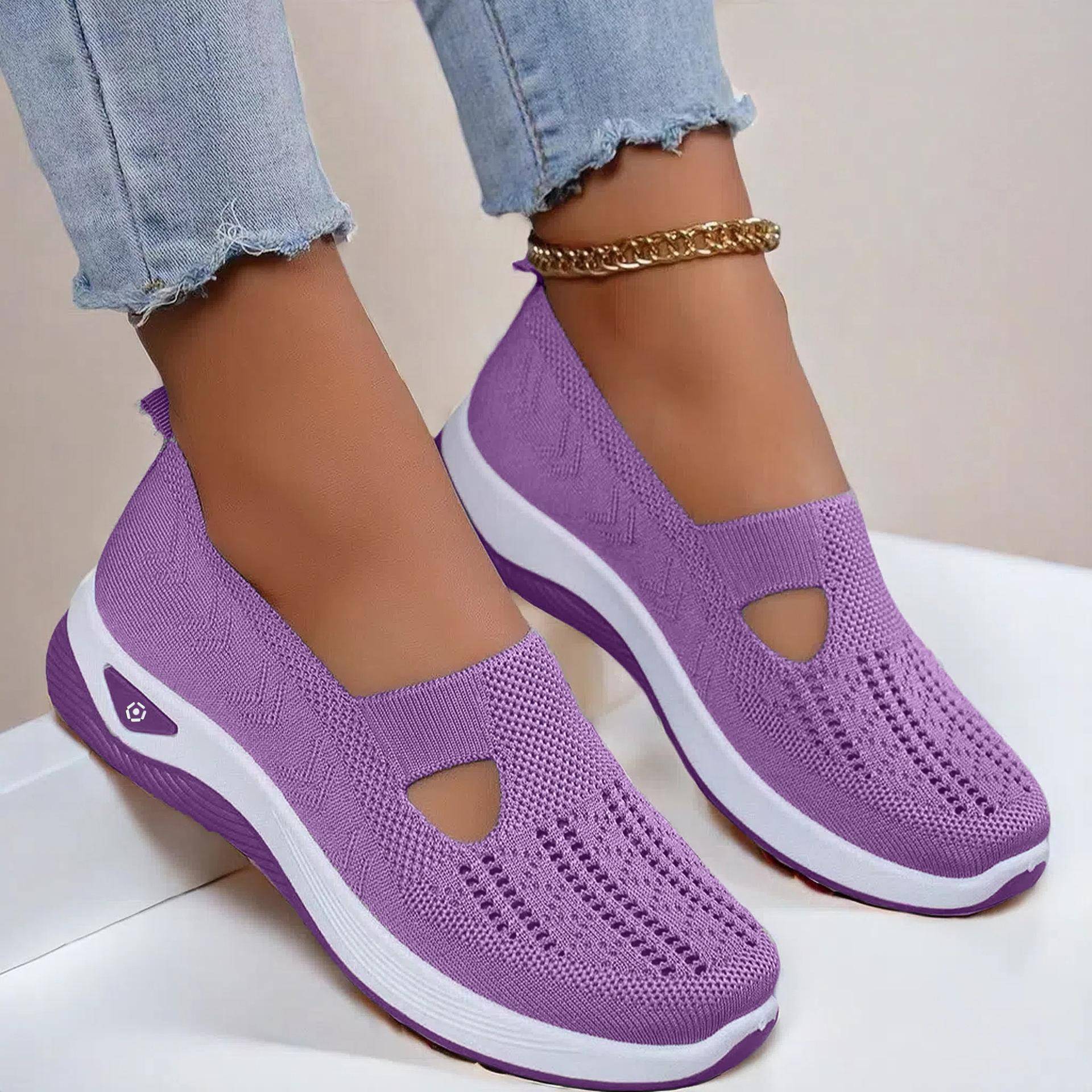 Damen Wanderschuhe Freizeitschuhe Bequeme Schuhe für ältere Mütter mittleren Alters Air Mesh Atmungsaktive Schuhe Joggingschuhe Wanderschuhe 39 violett von Joom DACH