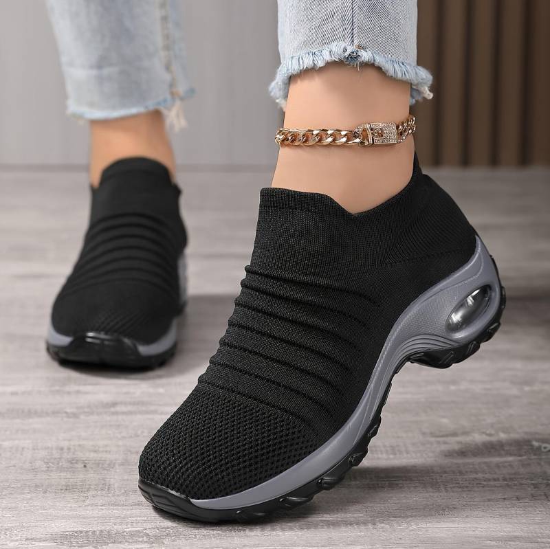 Damen Wanderschuhe Socken-Sneakers Mesh Slip On Air Cushion Mädchen Modern Jazz Dance Easy Schuhe Plateau Loafers 2089 43 von Joom DACH