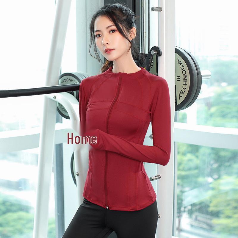 Damen Weiß Schnelltrocknende Langarm Laufjacke - 2023 Frühling/Sommer Fitness, Figurbetonter Yogaanzug 3XL (150-160 lbs) von Joom DACH