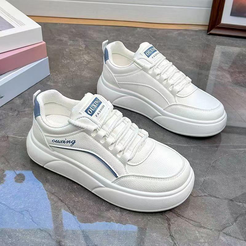 Damen Weiße Schuhe Damen Neue Schuhe für Frühling Ins Modische Vielseitige Plateauschuhe Atmungsaktive Lässige Sport Skateschuhe 40 von Joom DACH