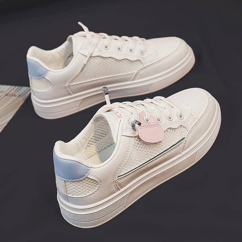 Damen Weiße Schuhe Neues Sommerkleid Mesh Schuhe Damen Atmungsaktiv All-Match Dicke Sohle Erhöht Bequeme Board Schuhe Tide 40 von Joom DACH