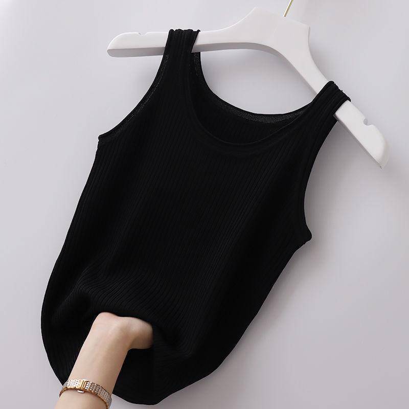 Damen-Weste in Übergröße, schmale Passform, Sling-Thread-Weste – vielseitiges Ober- oder Unterhemd 5XL schwarz von Joom DACH