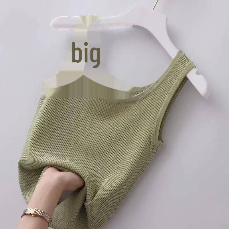 Damen-Weste in Übergröße, schmale Passform, Sling-Thread-Weste – vielseitiges Ober- oder Unterhemd 3XL grün/kaffeebraun von Joom DACH
