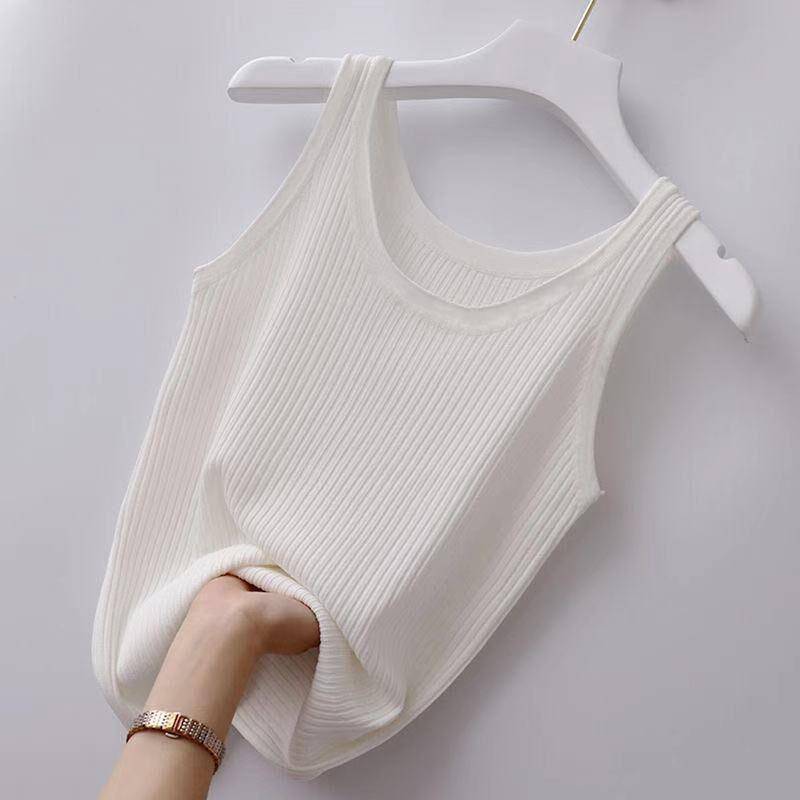 Damen-Weste in Übergröße, schmale Passform, Sling-Thread-Weste – vielseitiges Ober- oder Unterhemd 3XL weiß von Joom DACH