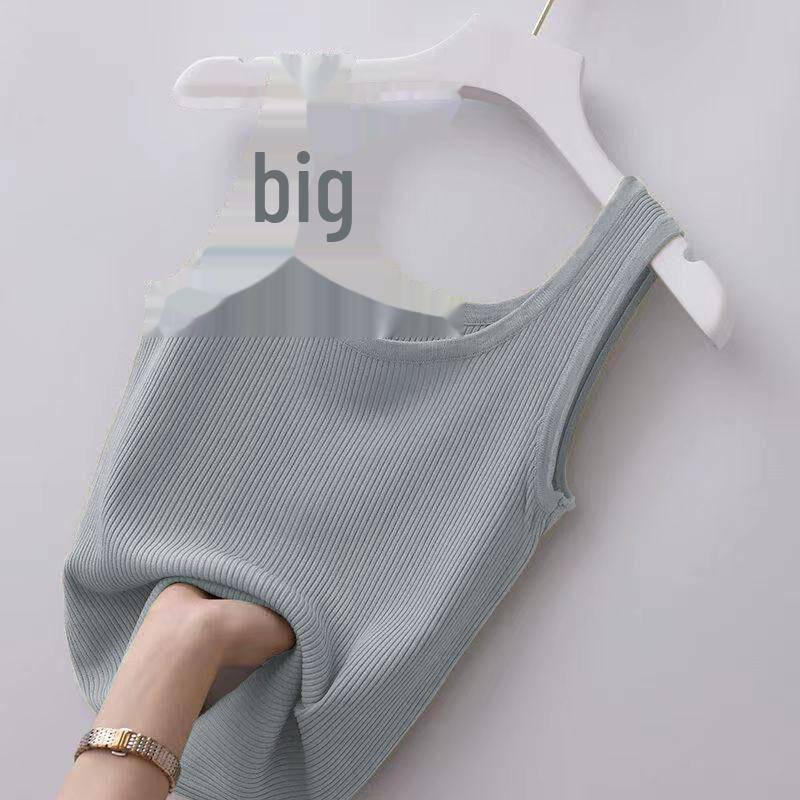 Damen-Weste in Übergröße, schmale Passform, Sling-Thread-Weste – vielseitiges Ober- oder Unterhemd 3XL graue/blau von Joom DACH