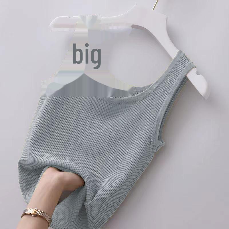 Damen-Weste in Übergröße, schmale Passform, Sling-Thread-Weste – vielseitiges Ober- oder Unterhemd 5XL blau/graue von Joom DACH