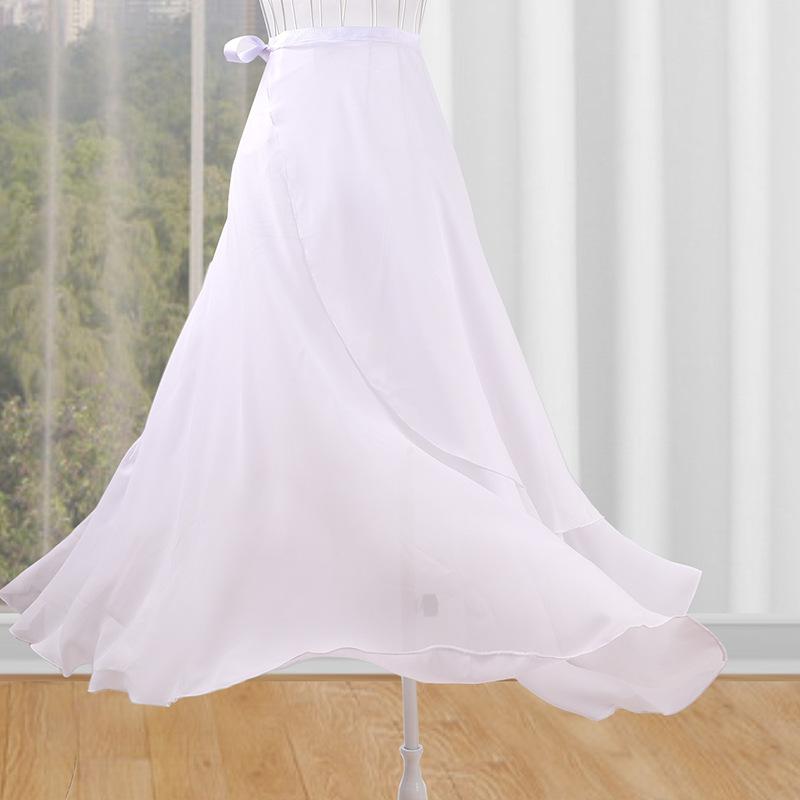 Damen Wickelrock für Tanz, Mädchen, lang, Tanzrock, Ballett, Wickelrock, Tanz, Skate, Überrock, Tanzbekleidung one size weiß von Joom DACH