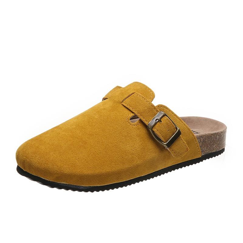 Damen Wildleder Clogs Hausschuhe Klassische Herren Pantoletten Sommer Kork Clogs Hausschuhe Outdoor Rutschfeste Strand Hausschuhe 39 gelb von Joom DACH