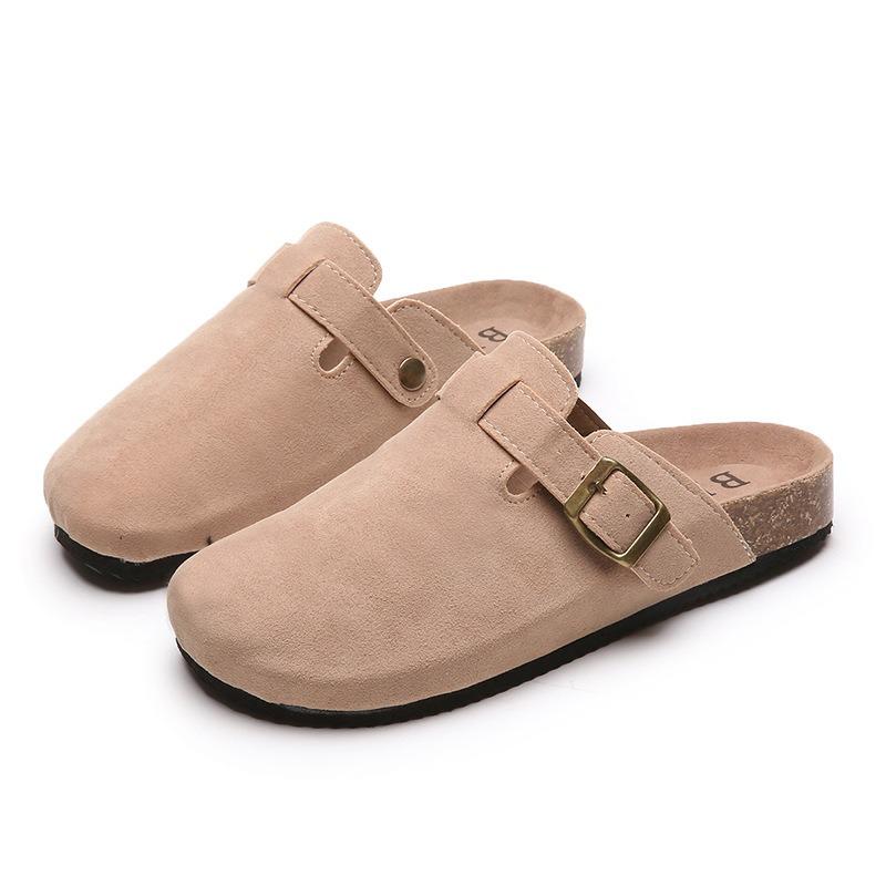 Damen Wildleder Clogs Hausschuhe Klassische Herren Pantoletten Sommer Kork Clogs Hausschuhe Outdoor Rutschfeste Strand Hausschuhe 43 khaki von Joom DACH