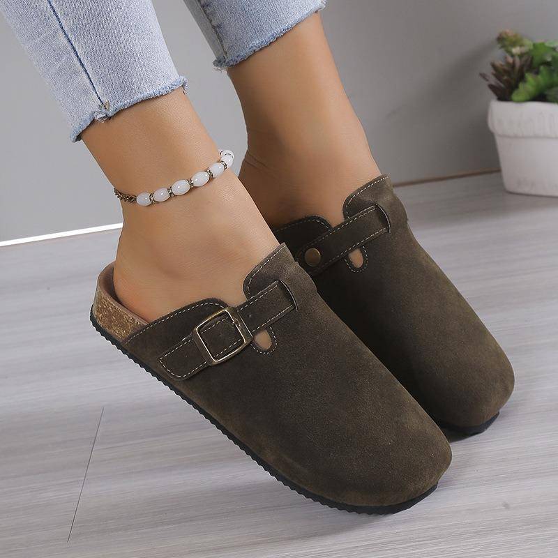 Damen Wildleder Clogs Hausschuhe Klassische Herren Pantoletten Sommer Kork Clogs Hausschuhe Outdoor Rutschfeste Strand Hausschuhe 44 armee grüne von Joom DACH