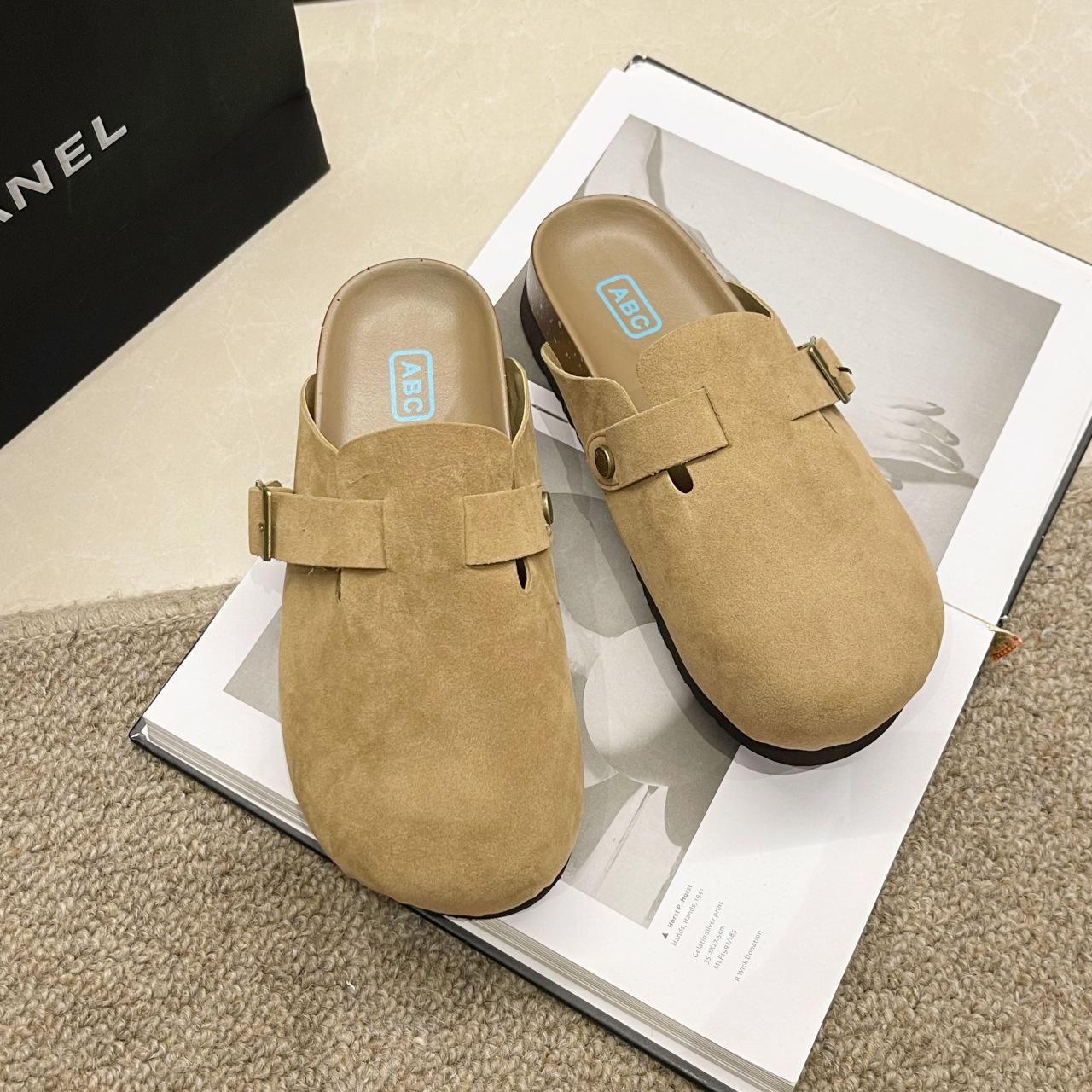 Damen Wildleder Clogs Hausschuhe Klassische Herren Pantoletten Sommer Kork Clogs Hausschuhe Outdoor Rutschfeste Strand Hausschuhe mit Fußgewölbeunterstützung 39 von Joom DACH