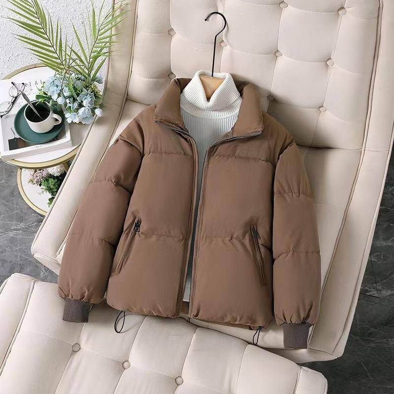 Damen Winter Cropped Puffer Jacke Mantel Kurze Warme Steppjacke 2XL kaffeebraun von Joom DACH