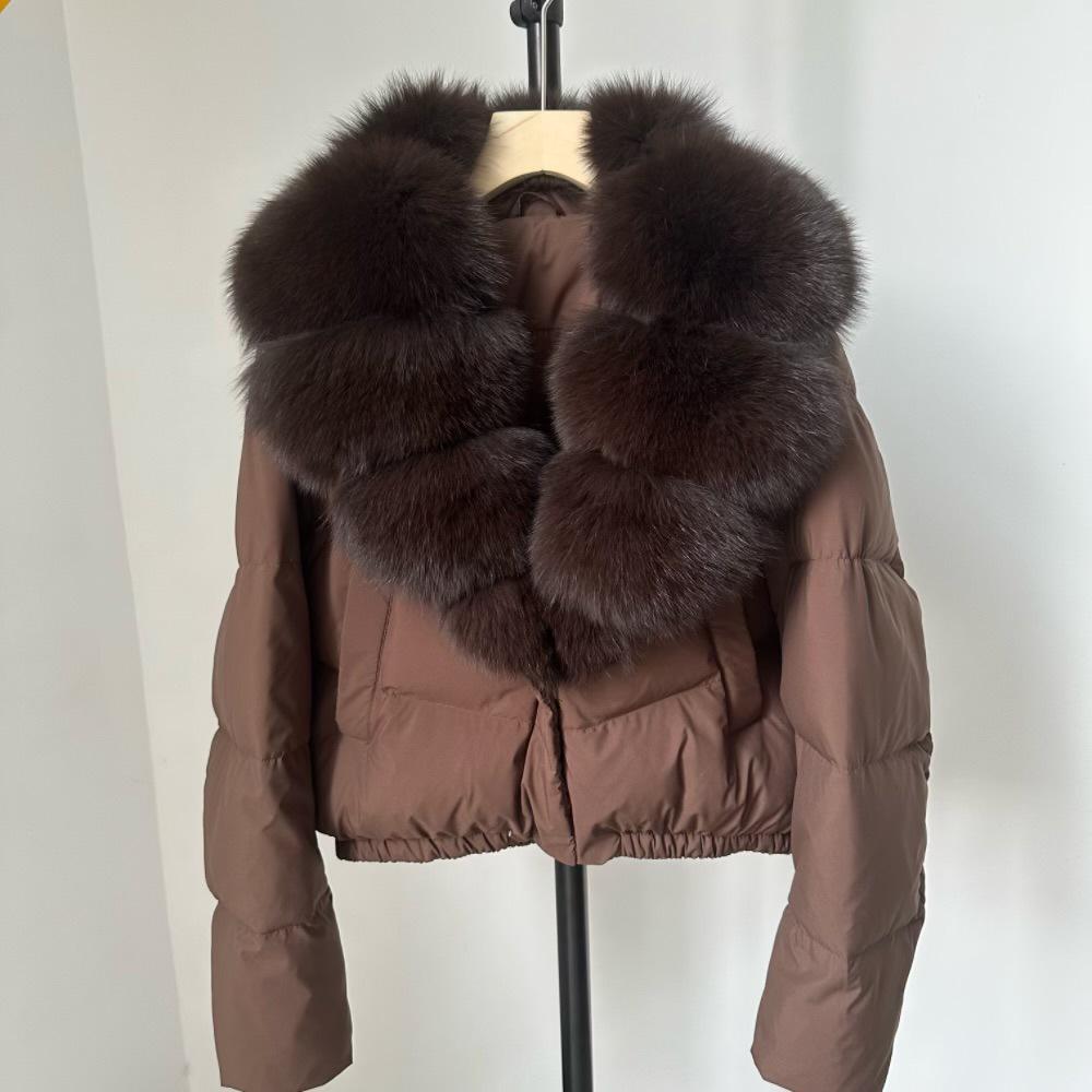 Damen Winter Daunenjacke mit Echtfuchsfellkragen - Petite bis Extra Large Medium von Joom DACH