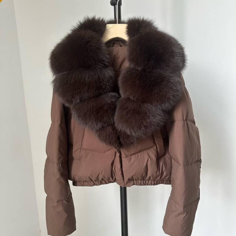 Damen Winter Daunenjacke mit Echtfuchsfellkragen - Petite bis Extra Large Medium von Joom DACH