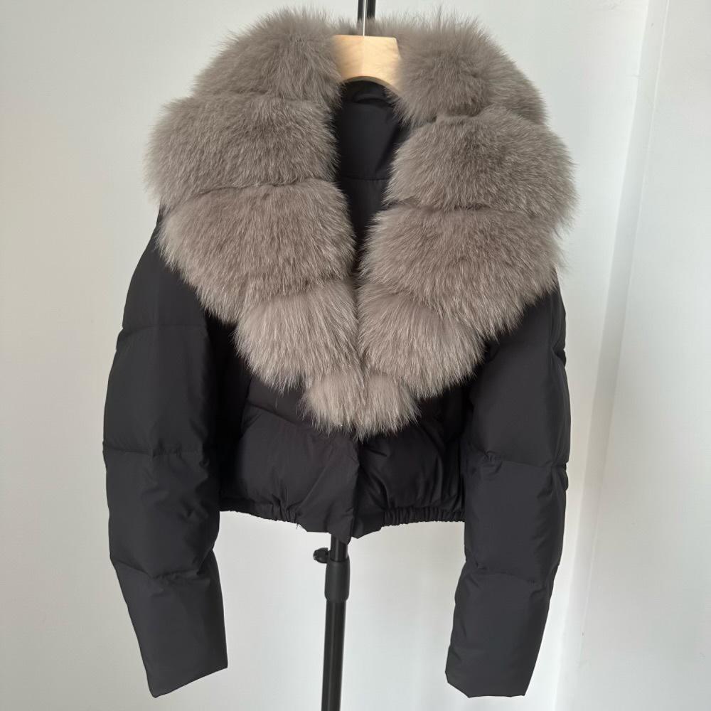 Damen Winter Daunenjacke mit Echtfuchsfellkragen - Petite bis Extra Large Medium von Joom DACH