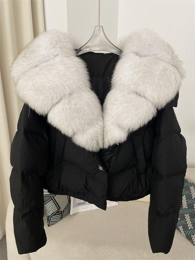 Damen Winter Daunenjacke mit Echtfuchsfellkragen - Petite bis Extra Large Medium von Joom DACH