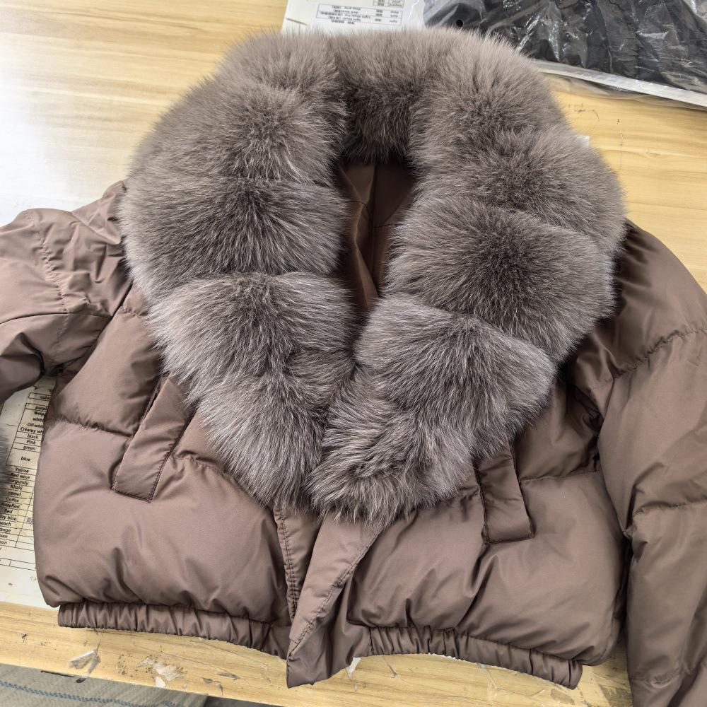 Damen Winter Daunenjacke mit Echtfuchsfellkragen - Petite bis Extra Large Medium von Joom DACH