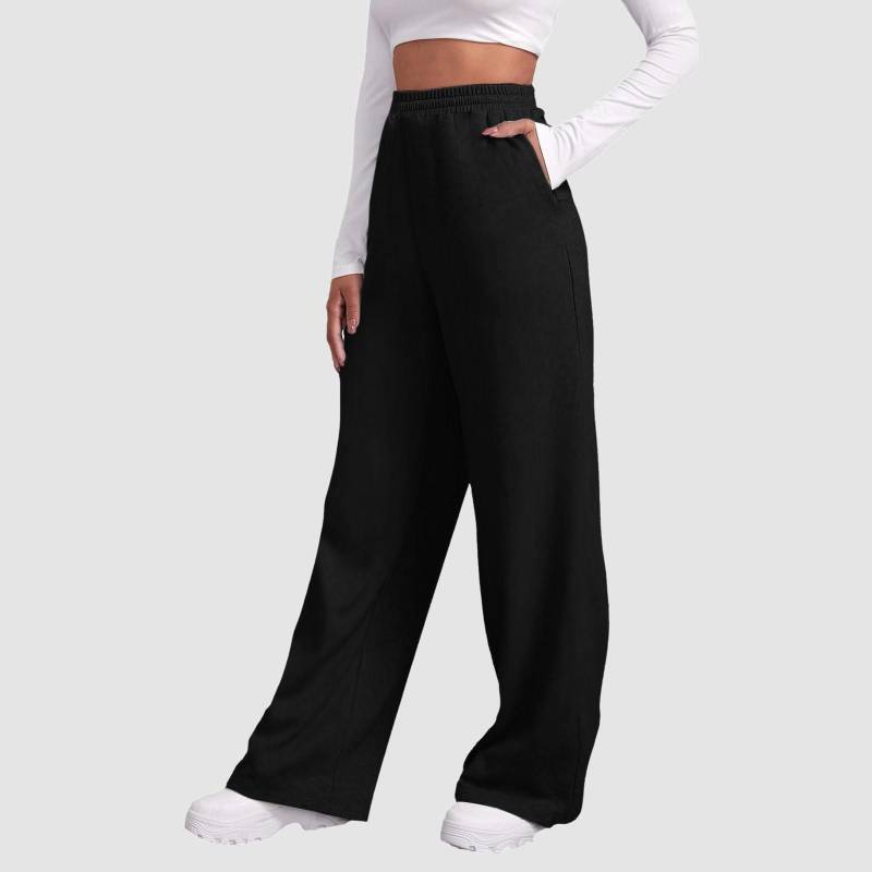 Damen-Winter-Jogginghose, einfarbig, Freizeithose, Damen-Fleece-Jogginghose, weites Bein, gerade Hose XXL von Joom DACH