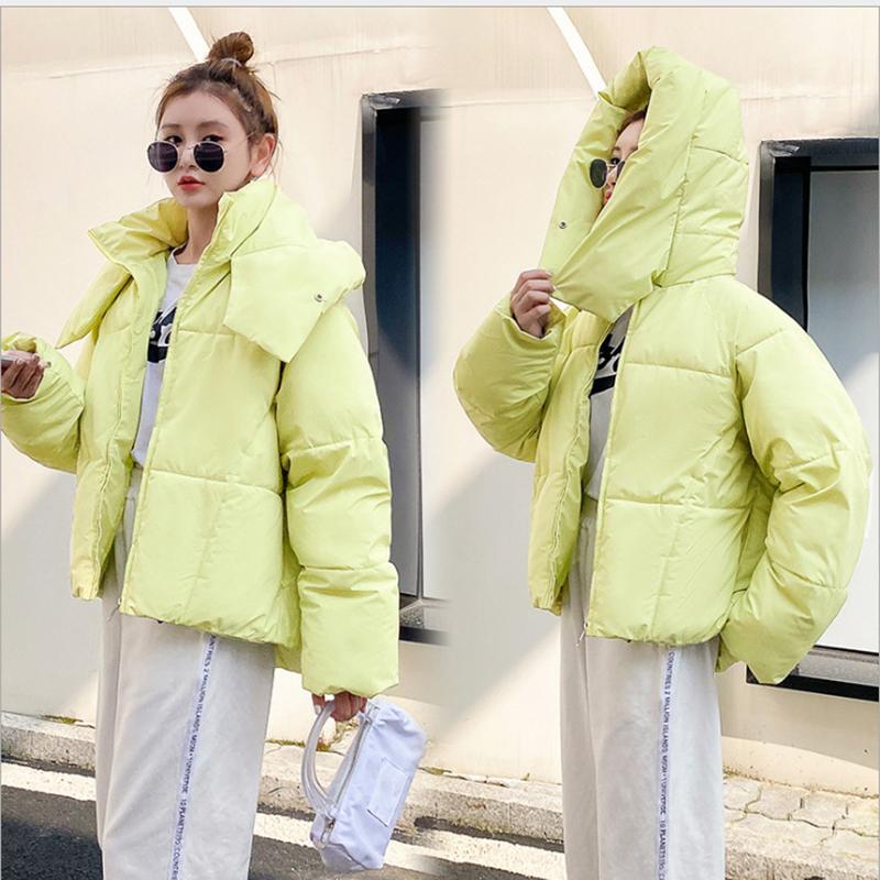 Damen Winter Koreanische Version Puffiger Kapuzen-Brotmantel Kurze Daunen Baumwollgepolsterte Jacke Damen Verdickter Lockerer Kurzer Mantel S von Joom DACH