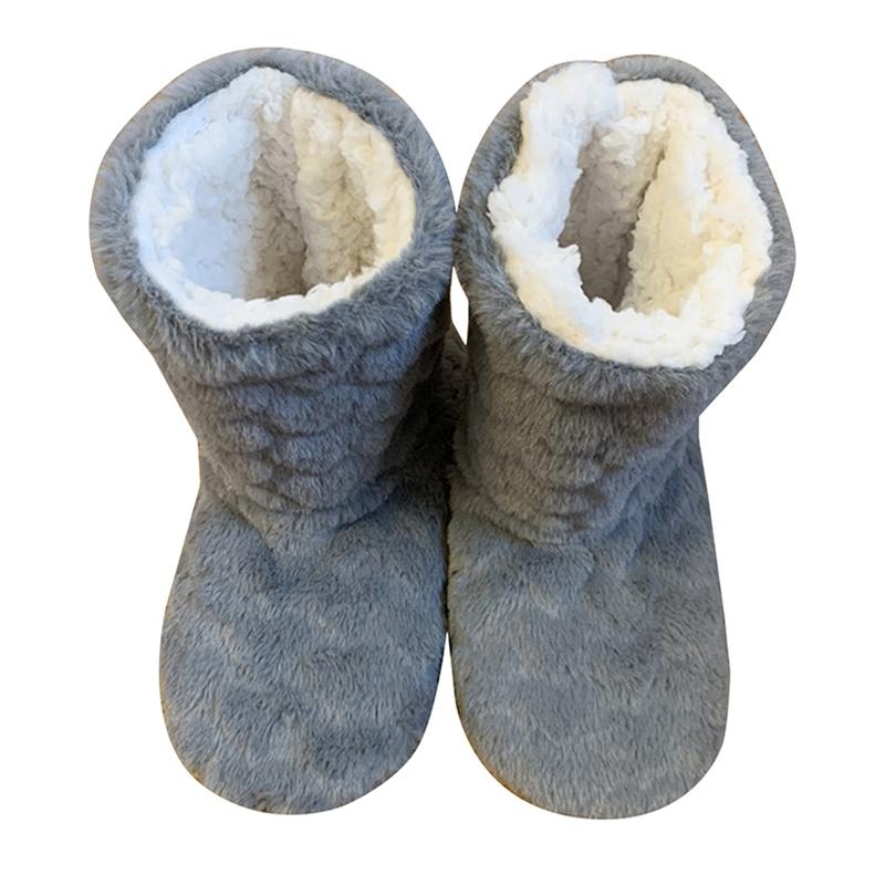 Damen Winter Paar Warme Hausschuhe Rutschfest Verdicken Plus Samt Indoor Socken Weiche Bodenschuhe 35-37 dunkelgraue von Joom DACH