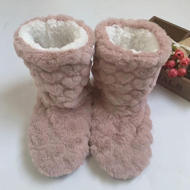 Damen Winter Paar Warme Hausschuhe Rutschfest Verdicken Plus Samt Indoor Socken Weiche Bodenschuhe 35-37 dunkel rosa von Joom DACH