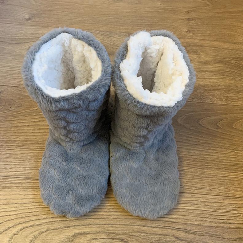Damen Winter Paar Warme Hausschuhe Rutschfest Verdicken Plus Samt Indoor Socken Weiche Bodenschuhe 38-40 grau von Joom DACH