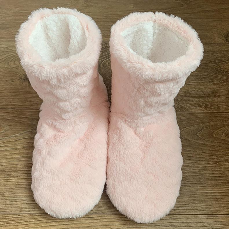 Damen Winter Paar Warme Hausschuhe Rutschfest Verdicken Plus Samt Indoor Socken Weiche Bodenschuhe 41-42 rosa von Joom DACH