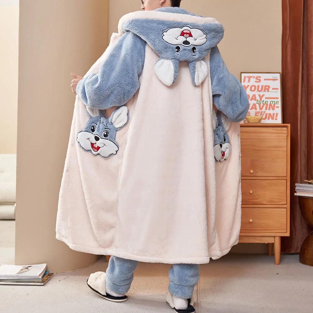 Damen Winter Robe Kimono Gürtel Pyjamas Pyjamas Pyjamas Flanell Plus Größe Home Kleidung Damen Pyjamas 6XL von Joom DACH