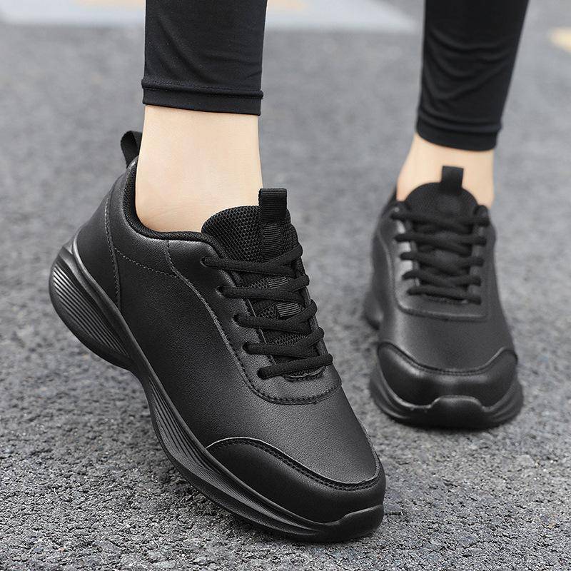 Damen Winter Sneaker mit Fell Schwarze Leder Sneaker Frau Rutschfeste Freizeitschuhe für Damen Warm Wasserdicht Sportschuhe Damen 35 schwarz von Joom DACH