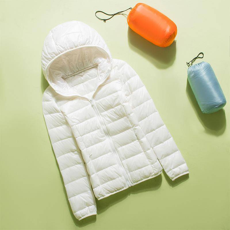 Damen Winter-Stehkragen, einfarbig, langärmelig, schlank, leicht, lässig, Daunenjacke, S-7XL 3XL von Joom DACH