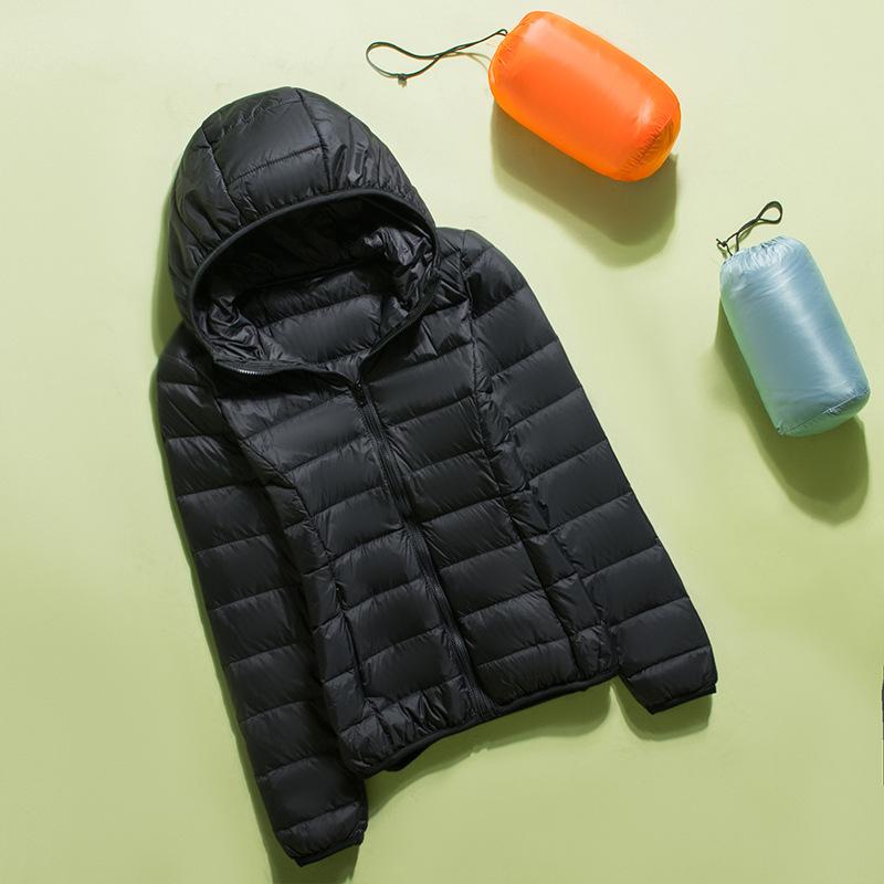 Damen Winter-Stehkragen, einfarbig, langärmelig, schlank, leicht, lässig, Daunenjacke, S-7XL 3XL von Joom DACH