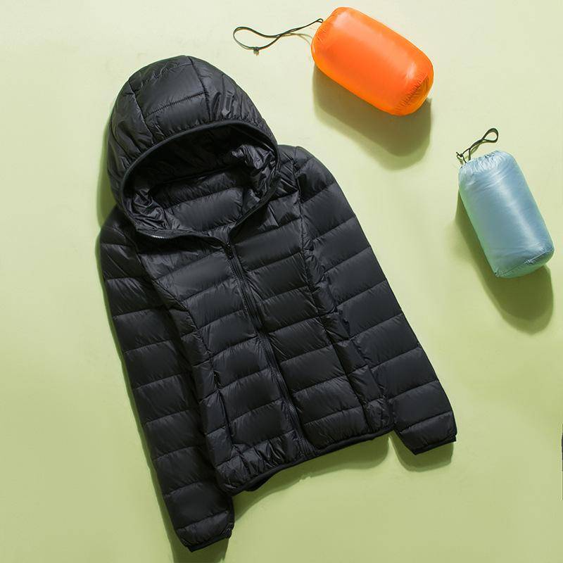 Damen Winter-Stehkragen, einfarbig, langärmelig, schlank, leicht, lässig, Daunenjacke, S-7XL 3XL von Joom DACH